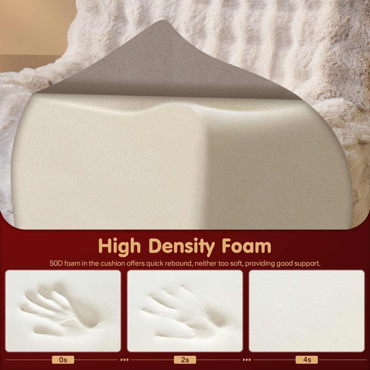 Hogle Armless Bean Bag Chair Lounger Fireside Chair Mid Century Foam Chair, No Assembly Required